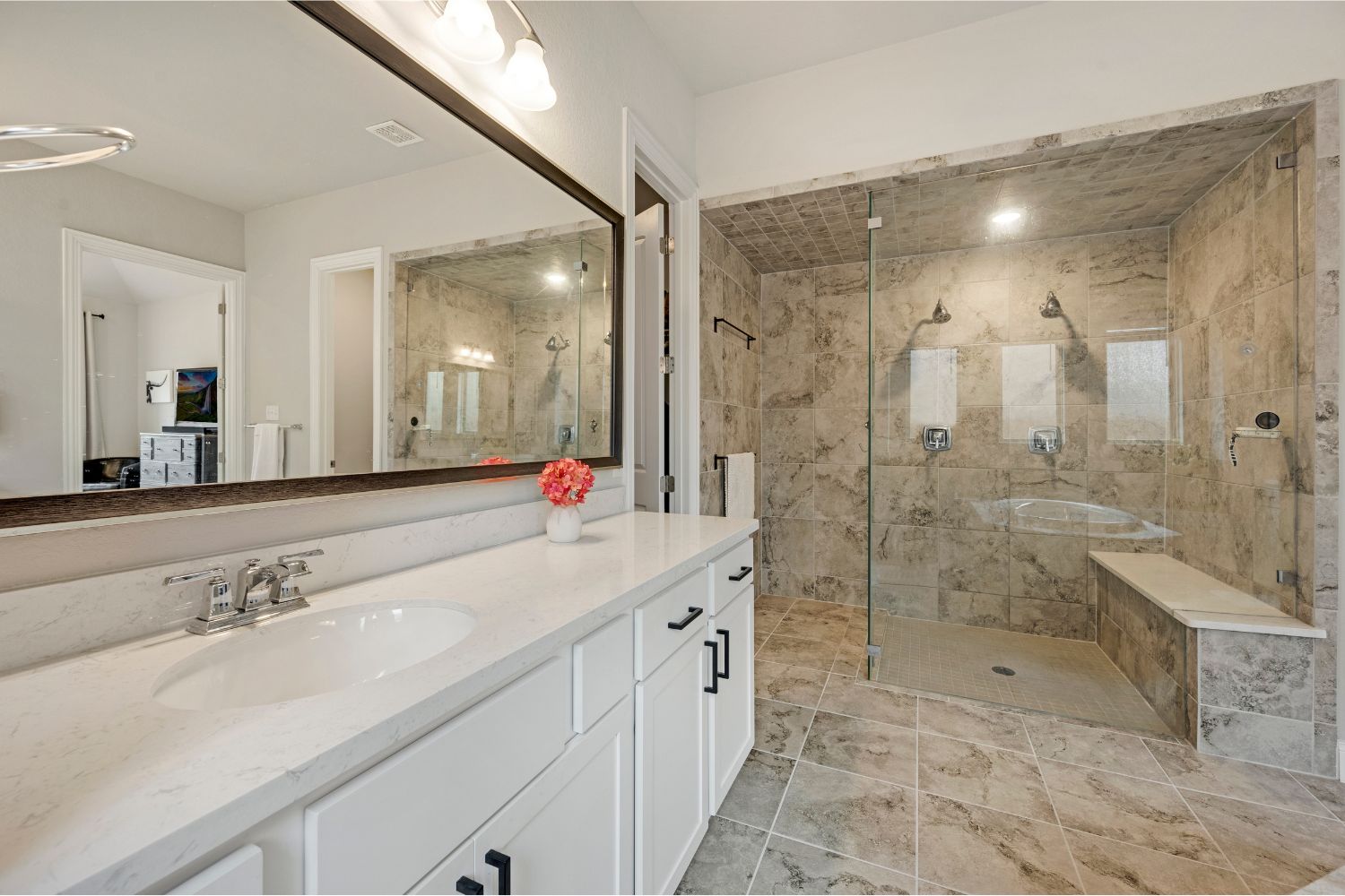 View of a bathroom that avoided common bathroom remodeling mistakes by working with Earnest Watkins Construction.